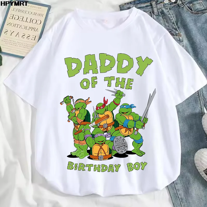 Teenage Mutant Ninja Turtles T Shirts Mom Dad Cotton Tops Short Sleeve Family Matching Clothes PAPA MAMA Tee Birthday Party Gift - view 2