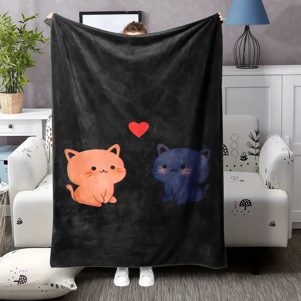 

pc Cozy Flannel Blanket with Adorable Cat Heart Design Soft Plush Throw for Home Travel and Gifts Perfect for Naps Camping