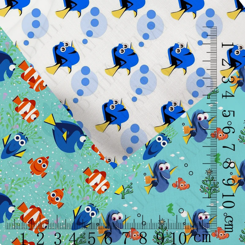 movie character Print dory pure cotton finding nemo fabric stretch mesh fabric DIY dress bag pet cloth Material Handmade F4442