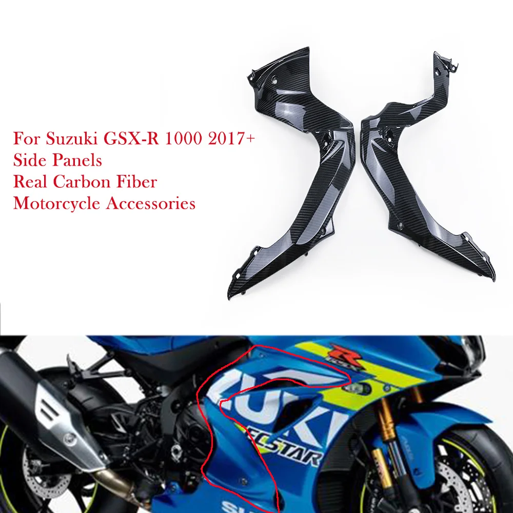 

For Suzuki GSXR 1000 2017 2019 2020 2021 2022 2023 2024 Real Carbon Fiber Frame Cover Side Panels Fairing Motorcycle Accessories