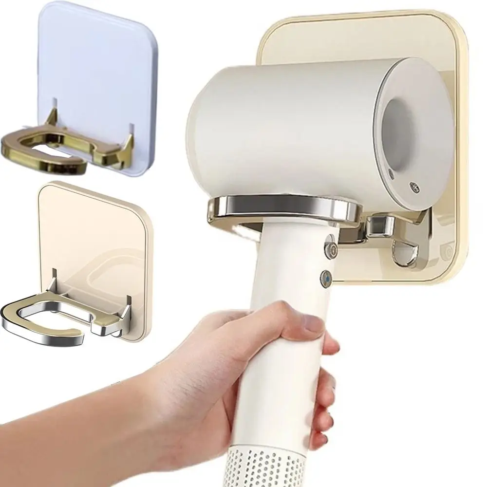 Wall Mounted Foldable Hair Dryer Holder Plug&Cord Organizer Space Saving Blow Dryer Stand Easy To Install Self Adhesive