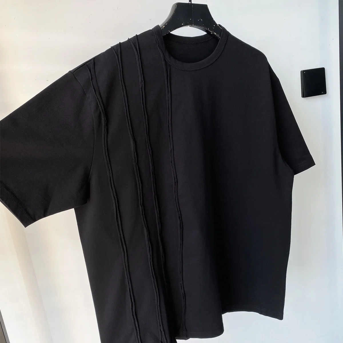 

Loose ort Sve T-irt Men's Oversize Version k Japanese Sle Splicing Design Casual Youth ular Summer Faion