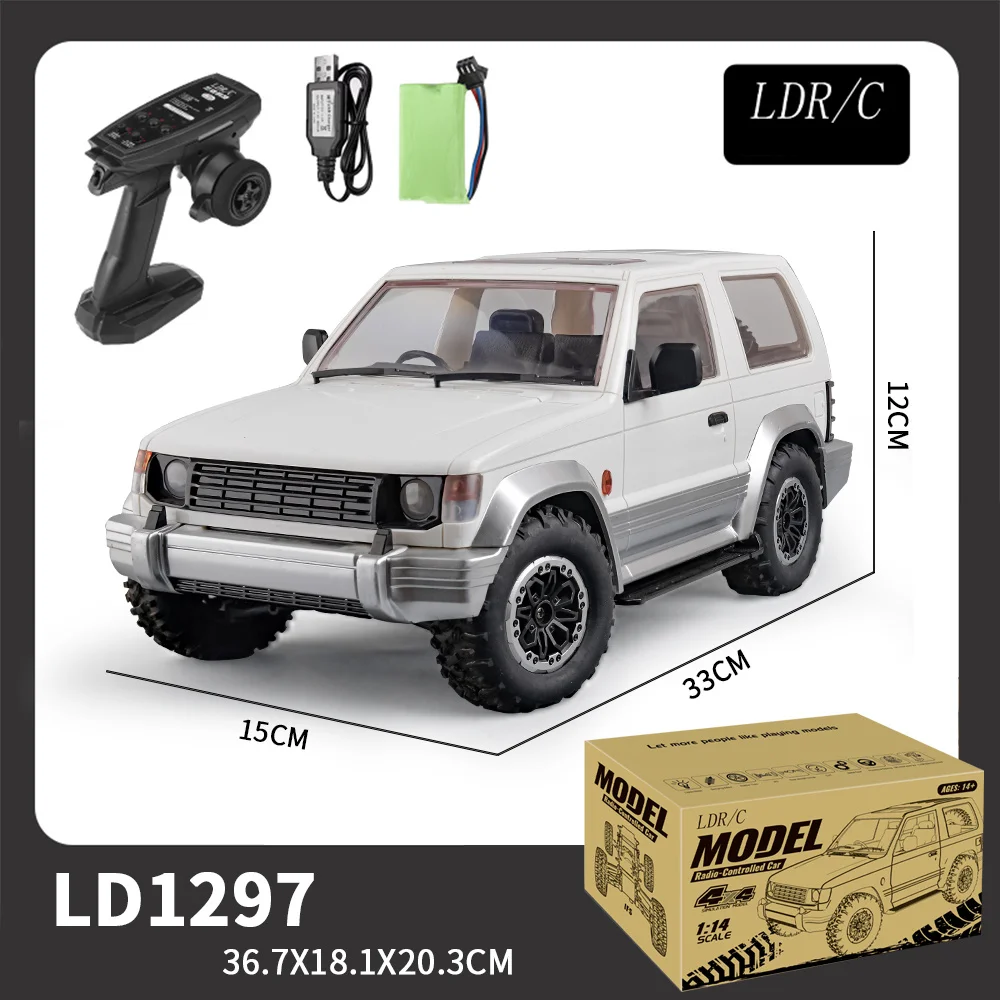 LDRC 1297 RTR Pajero 1/14 4WD RC Car LED Light Off-Road Truck Climbing Rock Crawler Full Proportional Vehicles Models Toys