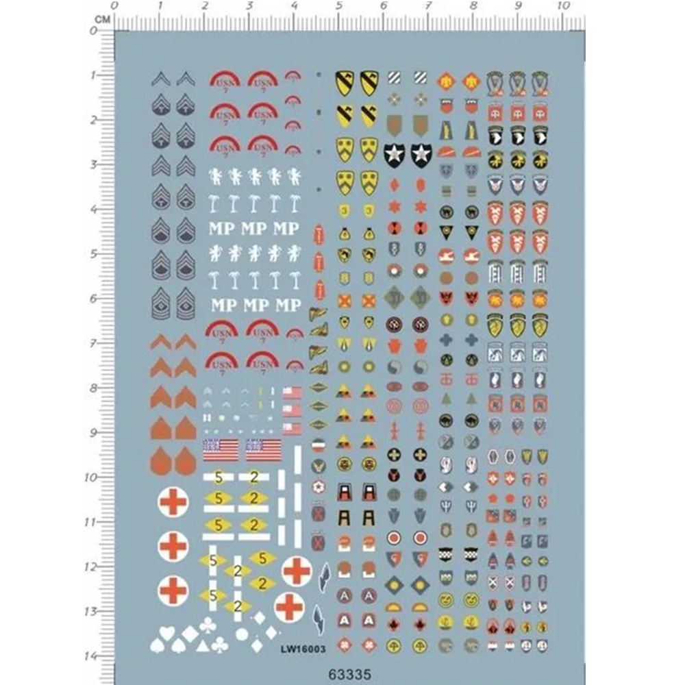 

1/16 водная наклейка армии США времен Второй мировой войны, значок на руку, военная модель, наклейка 63335