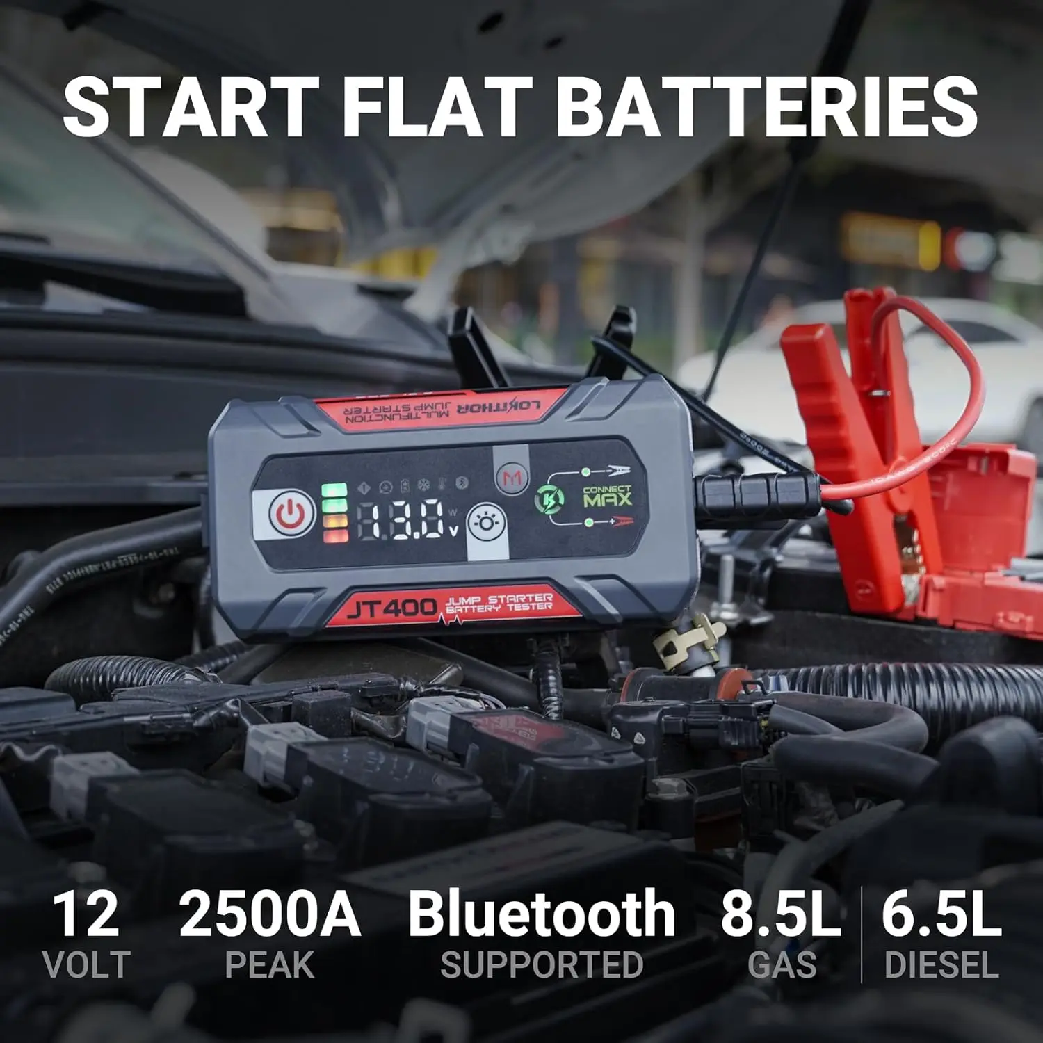 JT400 2500A Jump Starter مع جهاز اختبار بطارية 12 فولت وJ1350 PRO LiFePO4 1350 Amp Jump Starter #2