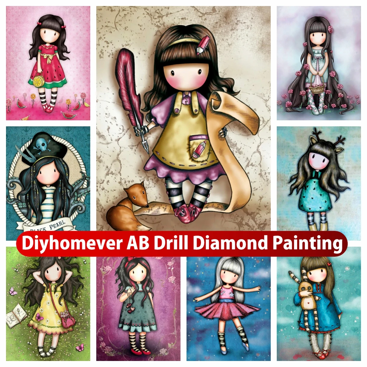 

Cartoon Girl Princess 5D AB Diamond Painting Embroidery Fantasy Cross Stitch Mosaic Handicraft Home Decor 2023 New Collection