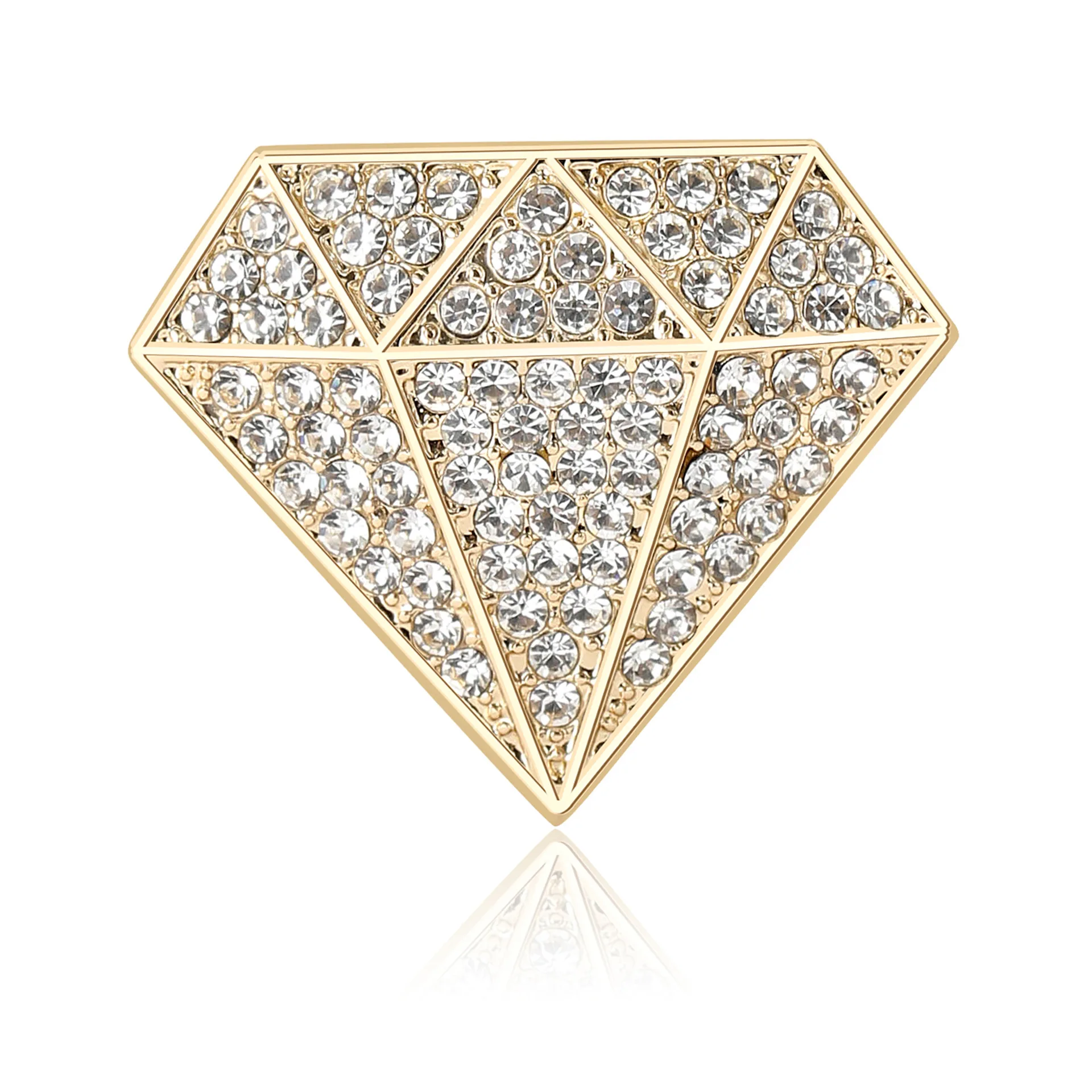 

Rhinestone Diamond Shaped Brooch For Women Jewelry Accessories Holiday Wedding Anniversary Gift