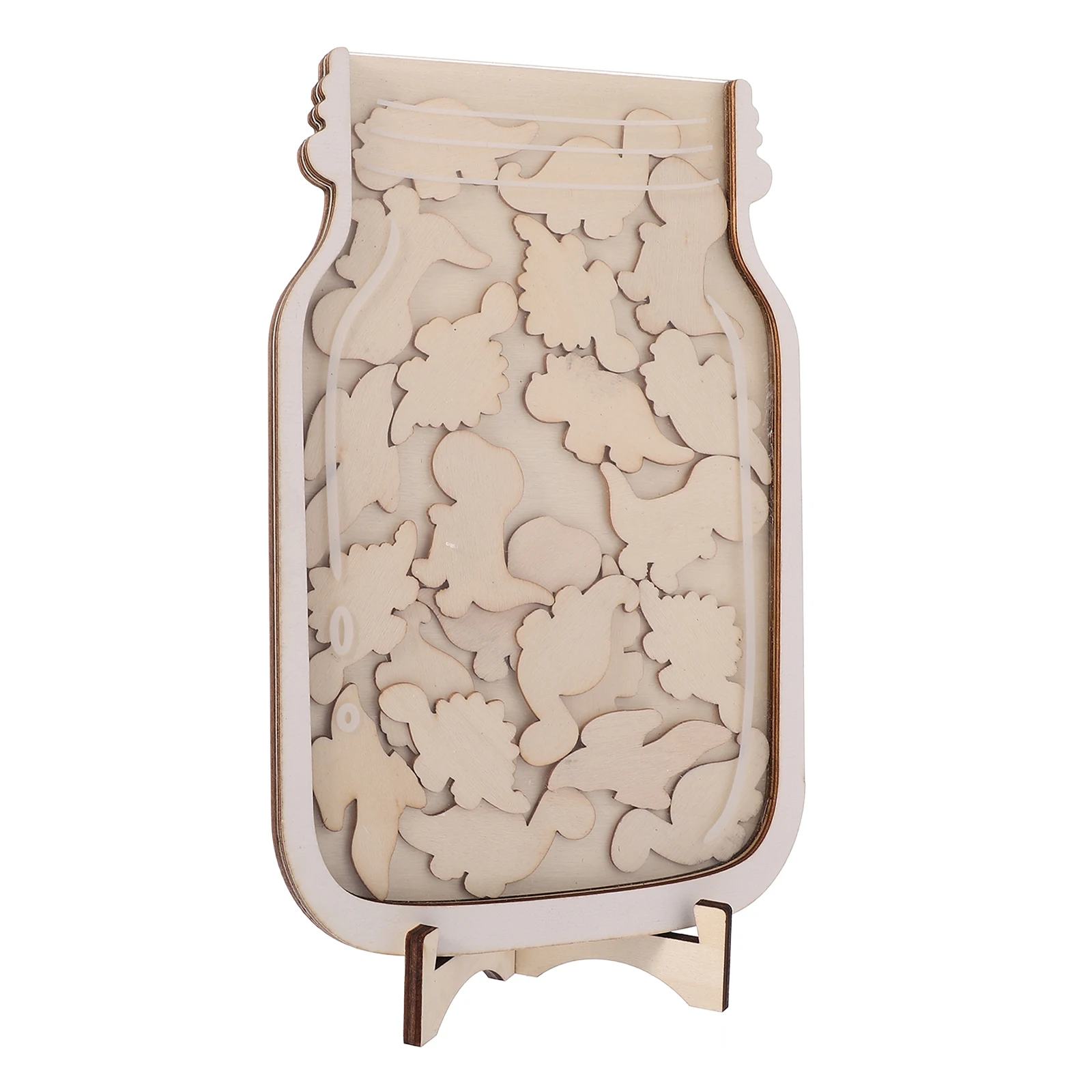 

1Set Dinosaur Reward Jar Childrens Selfdiscipline Wooden Points System Cute Design Rewards Chart Educational Fun Gift