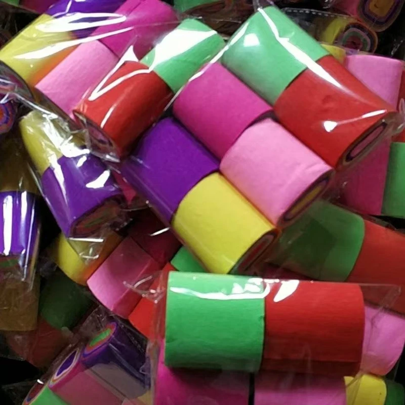 4.5Cm * 25m model aircraft, streamer pattern paper roll, fan ribbon, children's handmade wrinkle folding paper, origami DIY
