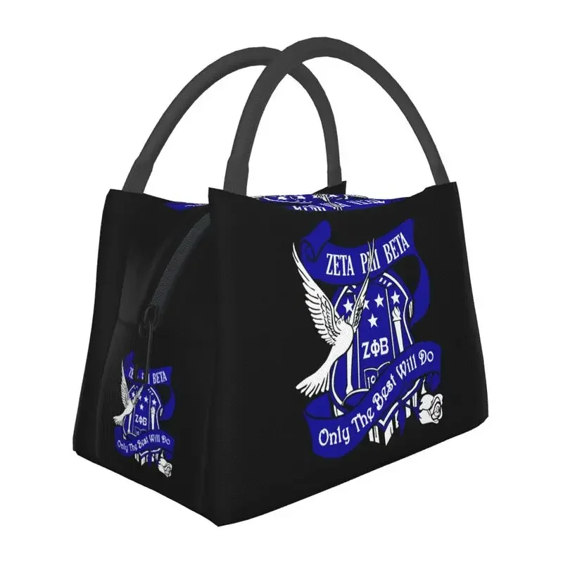 Zeta Phi Beta Insulated Lunch Bags for Women African American Portable Thermal Cooler Food Lunch Box Outdoor Camping Travel