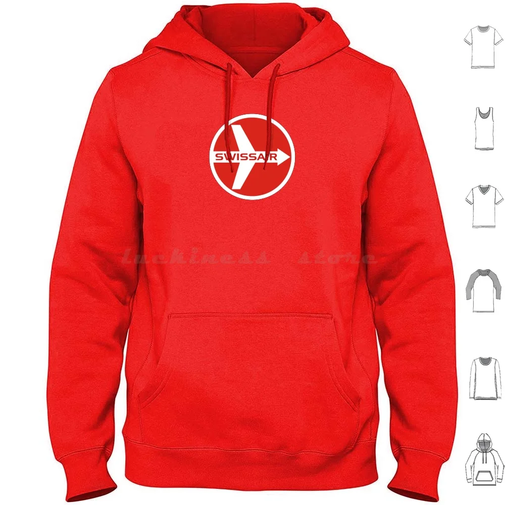 Swissair 1970'S Hoodies Long Sleeve Flight Flying Aeroplane Travel Transportation Swissair Bloxworth Airways Vintage