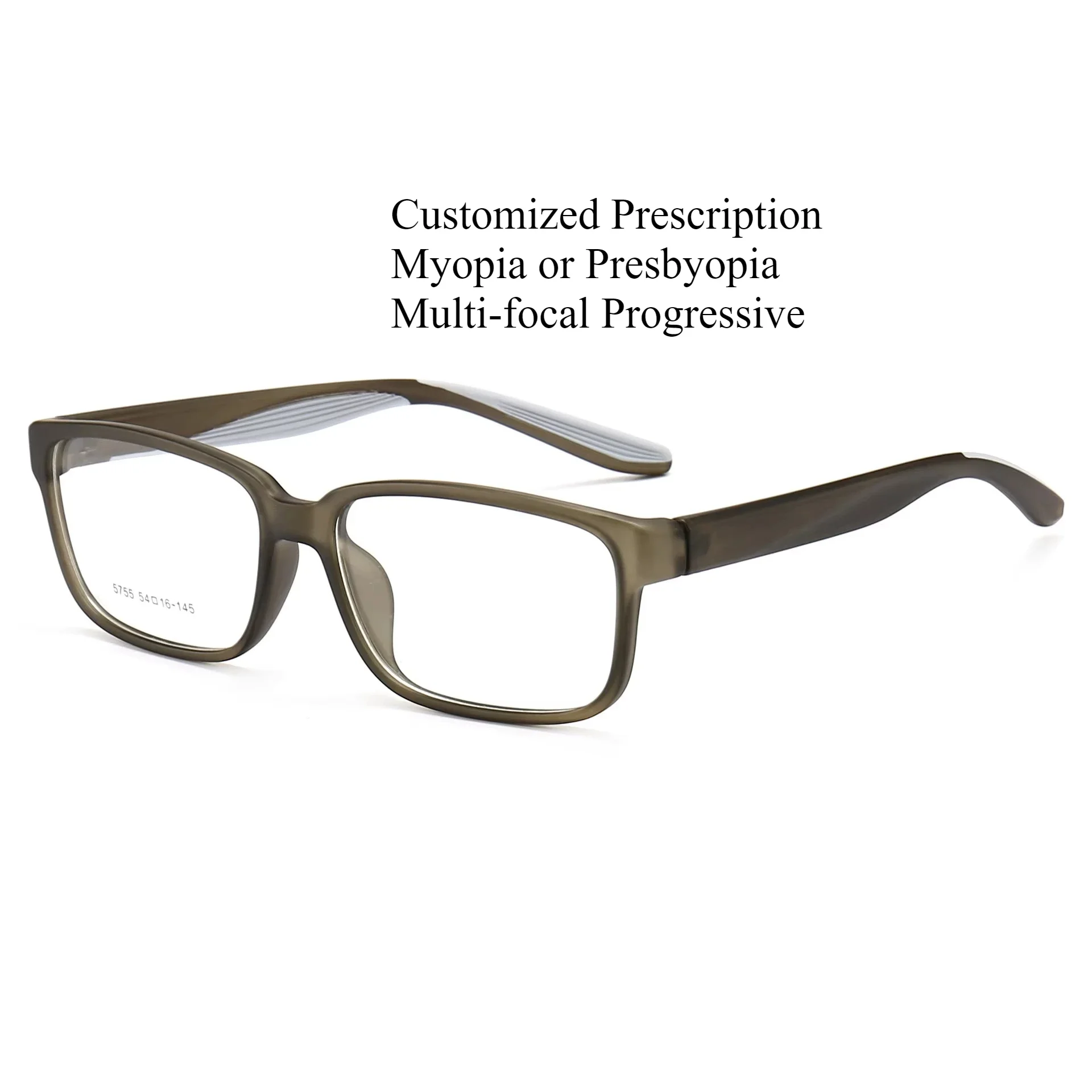 Customized Prescription Men Women TR90 Frame Photochromic Myopia Reading Glasses Multi-focal Progressive Lens