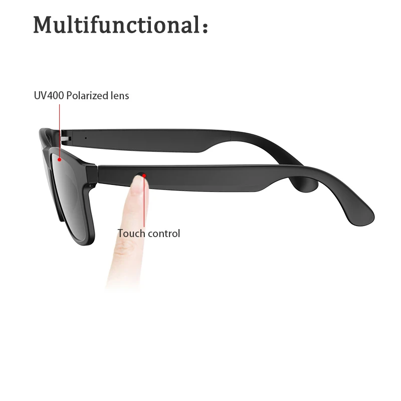 แว่นตาหูฟังสมาร์ทไร้สายบลูทูธ 5.3 หูฟังแว่นตากันแดด UV400 Polarized LEN Touch Contrl Call เพลงกีฬา Eyeglasses