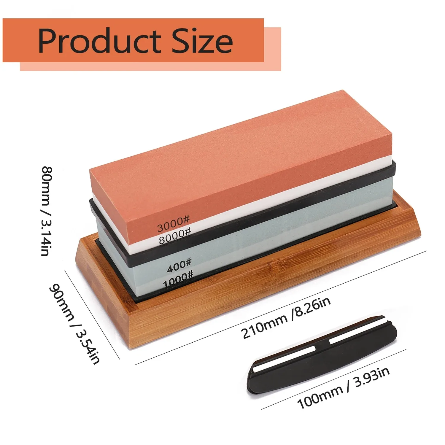 Sharpening Stone Knife Sharpener Grit400-8000# Whetstone Professional Grindstone Set Wood Base Angle Guide Polishing Set