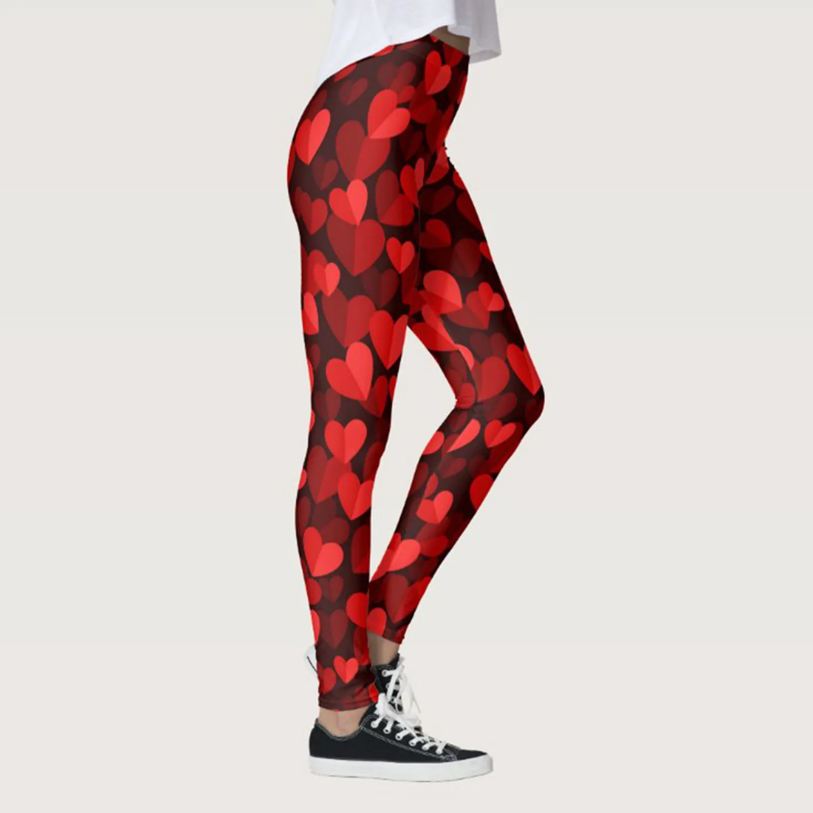 

Sweet Love Print Valentine Leggings Women High Waist Stretchy Full Length Pant Spring Autumn Sports Bodybuilding Legging Trouser