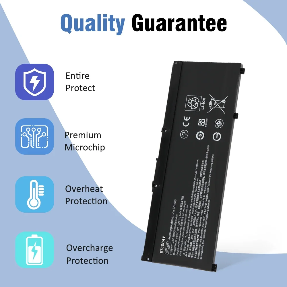 ETESBAY SR03XL 4550 мАч для HP Pavilion 15-cx0003ng 15-CX0058WM 15-CX CX0056WM Envy X360 15-CN 15-CP 17-BW Series аккумулятор для ноутбука