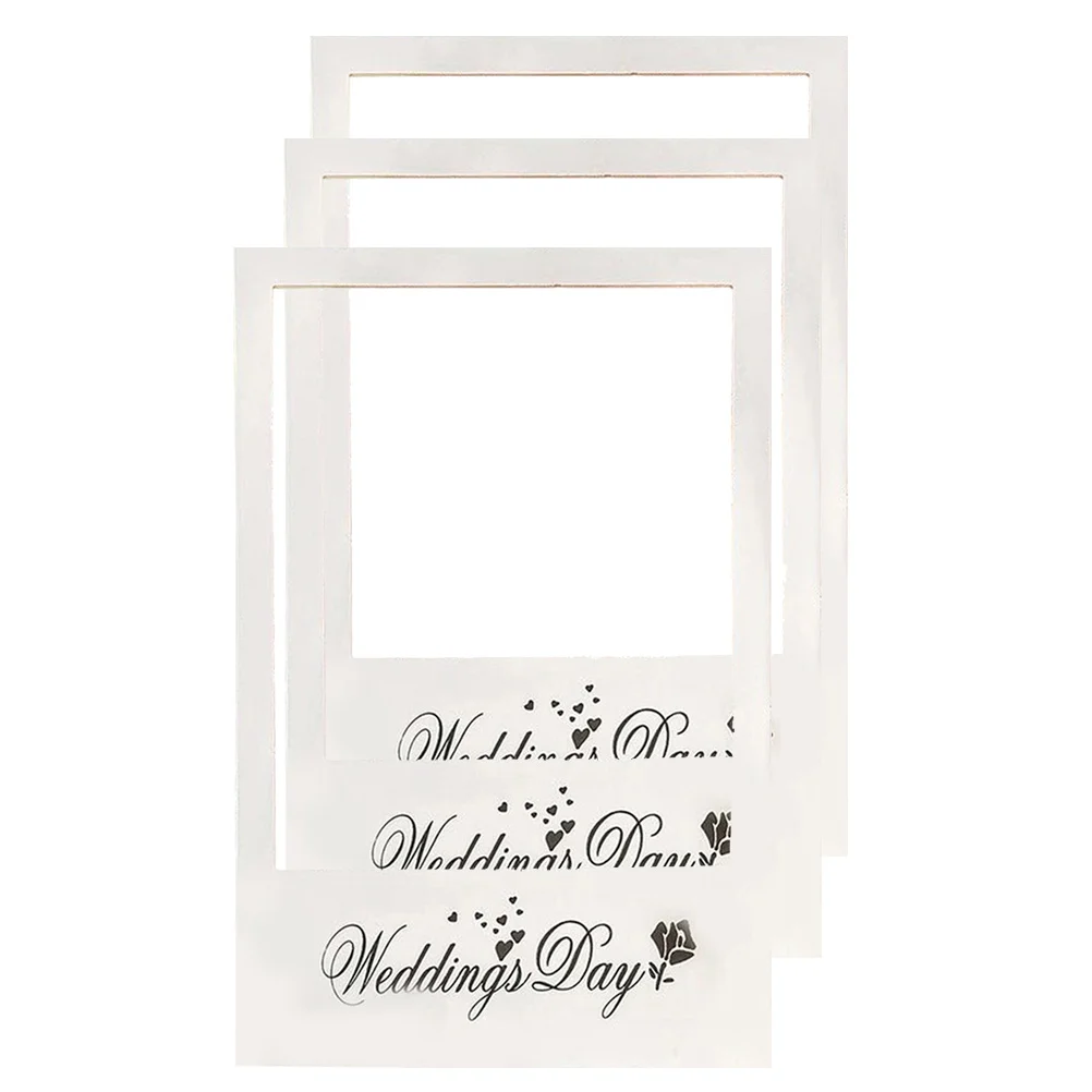 

3pcs Couple Picture Prop Photo Prop For Wedding Costume Ball Party White Wedding Photo Props Frame Party Props Frame
