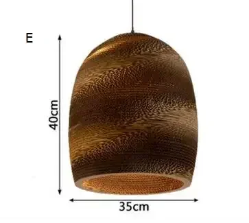 Paper Honeycomb Pendant Lamp Corrugated Cardboard Hang Light for Living Room Restaurant Cafe Clothing Store Lighting E27 image 3