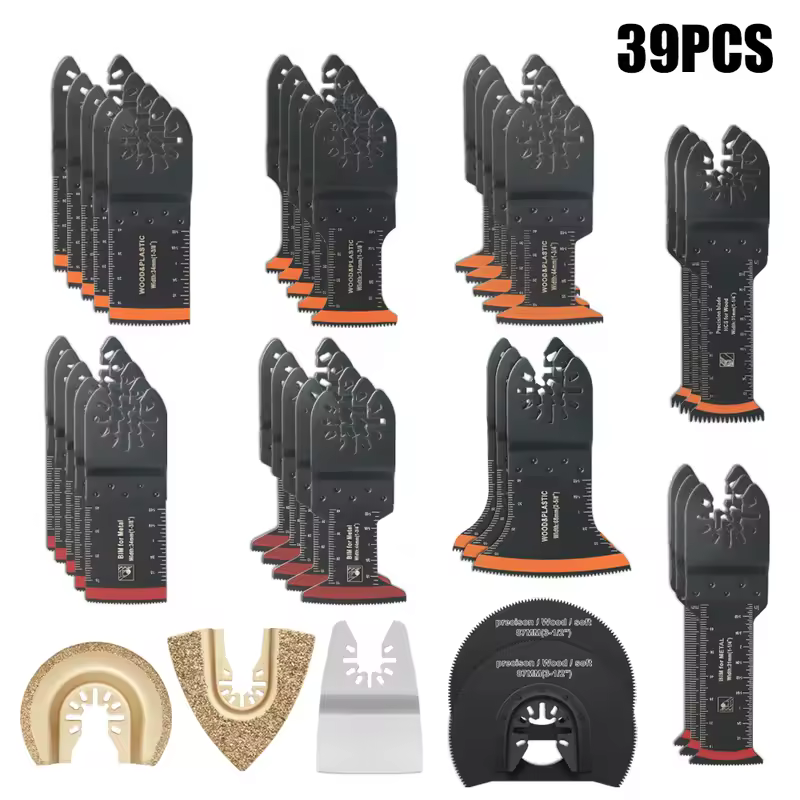 Japanese Tooth Carbide Oscillating Saw Blade Kit 10-39Pcs Arc Edge Oscillating Multitool Blades Precise Cut for Wood PVC Iron - Image 19