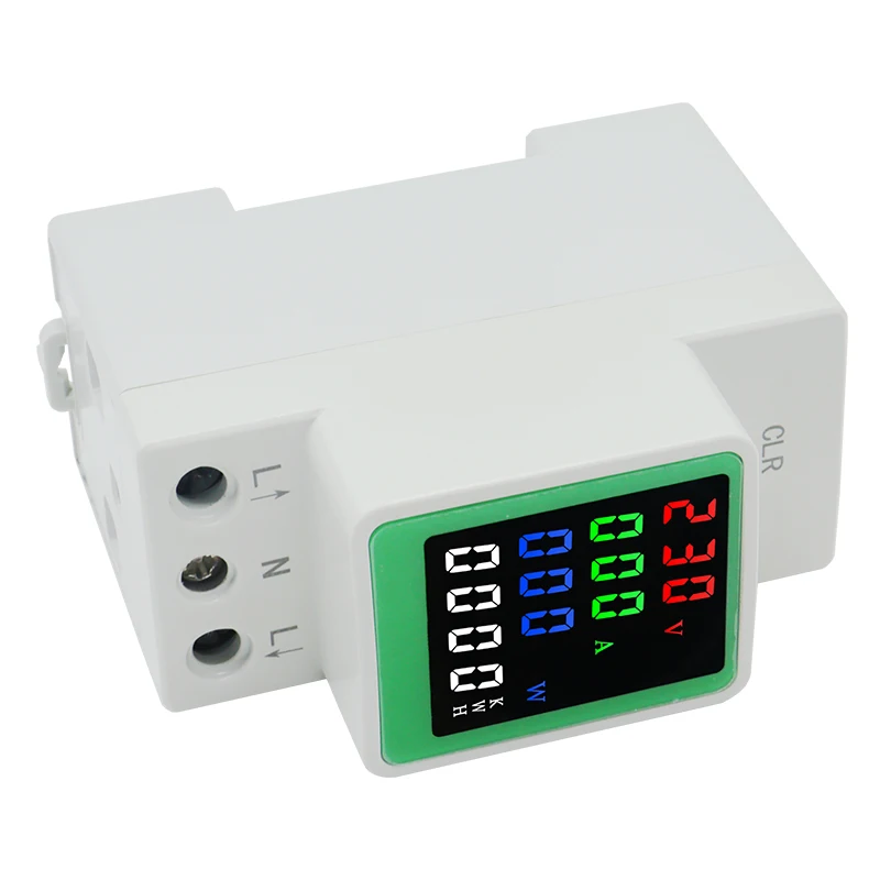 Din Rail Power Energy Meter 80-270V 100A Electronic Kwh Meter Wattmeter Multi Digital Ammeter Voltmeter