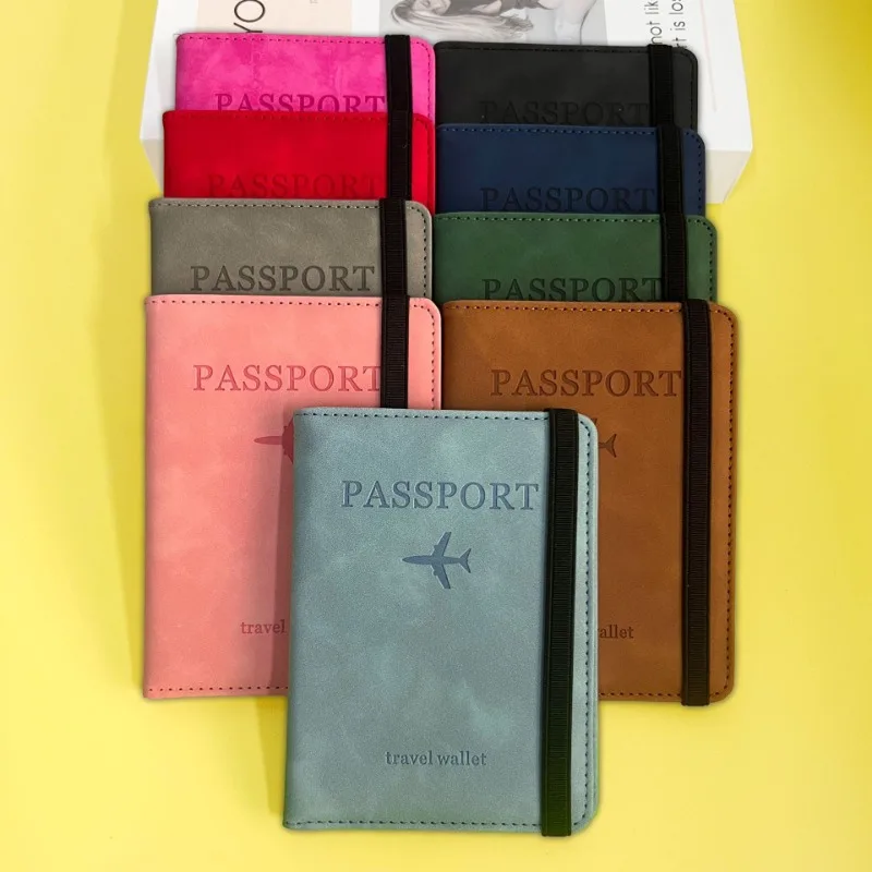 Travel Wallet PU Leather Card Case Passport Holder RFID Passport Case Multifunctional Document Case