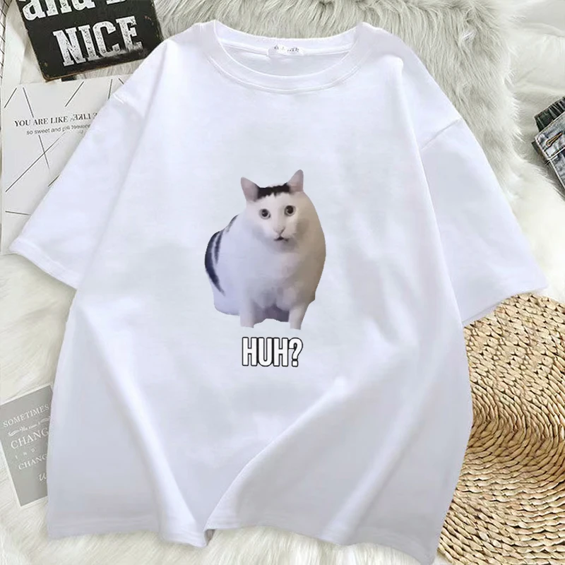 Hip Hop Top Y2k Cat Saying Funny Meme T-shirt Men Women Breathable Short Sleeve Oversized T Shirts Fashion Harajuku Tee Shirt