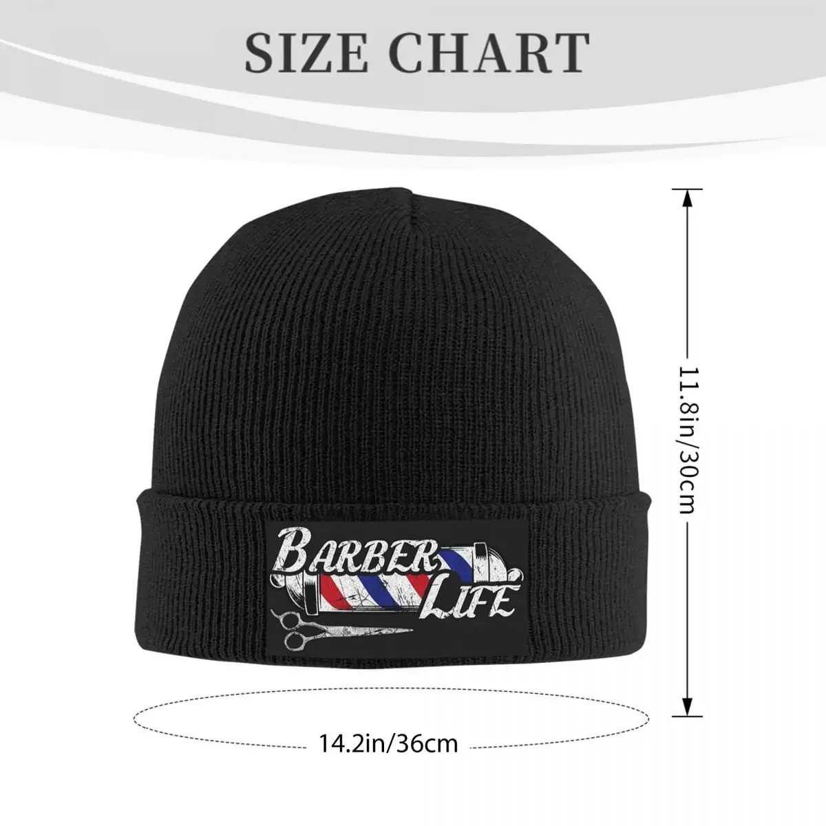 Barber Shop Sign Entrance Warm Knitted Cap Winter Knit Bonnet Hat Skullies Beanies Hip Hop Caps for Unisex
