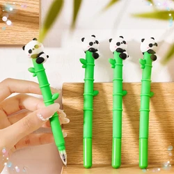 24 Pcs Wholesale Panda Bamboo Neutral Pens Student Soft Glue Cute Learning Stationery Creative Signature Pen School Supplies