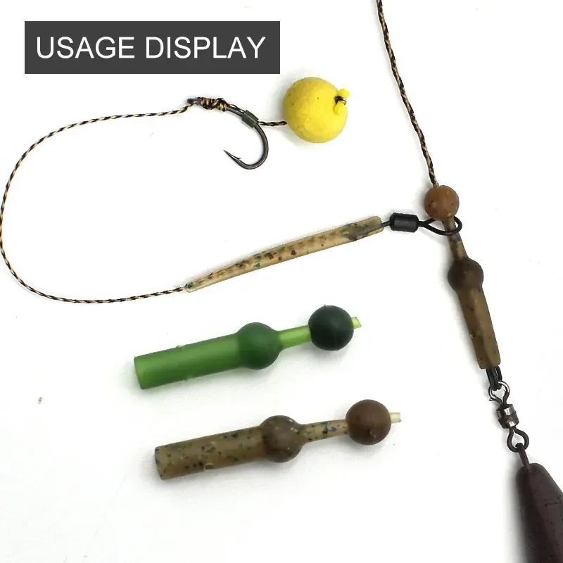 10pcs Carp Fishing Run Rig Accessories Kit Heli Chod Rig Ring Clips Rubber Bead for Carp Fishing Helicopter Rig Tackle