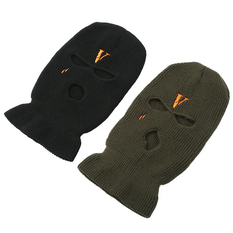 Ski Mask Knitted Mask Winter Balaclava Full Face Mask Winter Outdoor Sports Winter Three-hole Knitted Hat