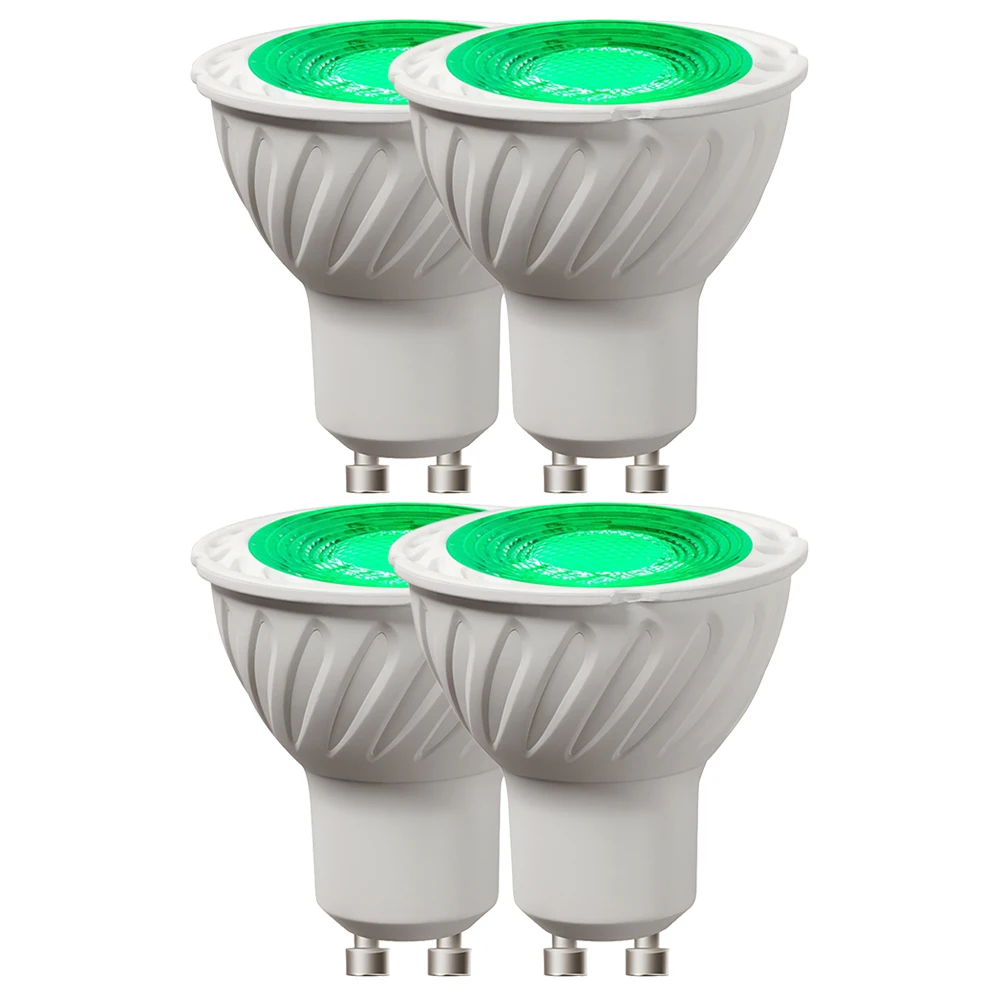 4x LED GU10 Spotlight Bulb 220-240V 5W Green Red Yellow Amber Color Fireplace Light Decorative Light KTV Nightbar Bulb
