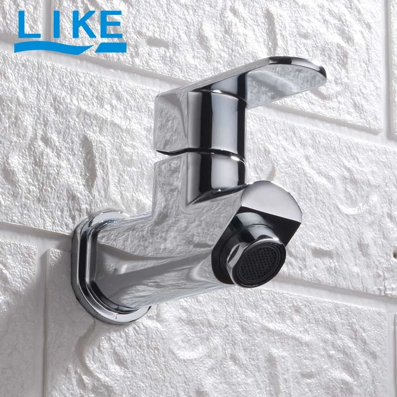 

LIKE 304 Stainless Steel Single Hole Wash Basin Faucet Wall Mounted Faucet Basin Sink Tap Single cold Faucet