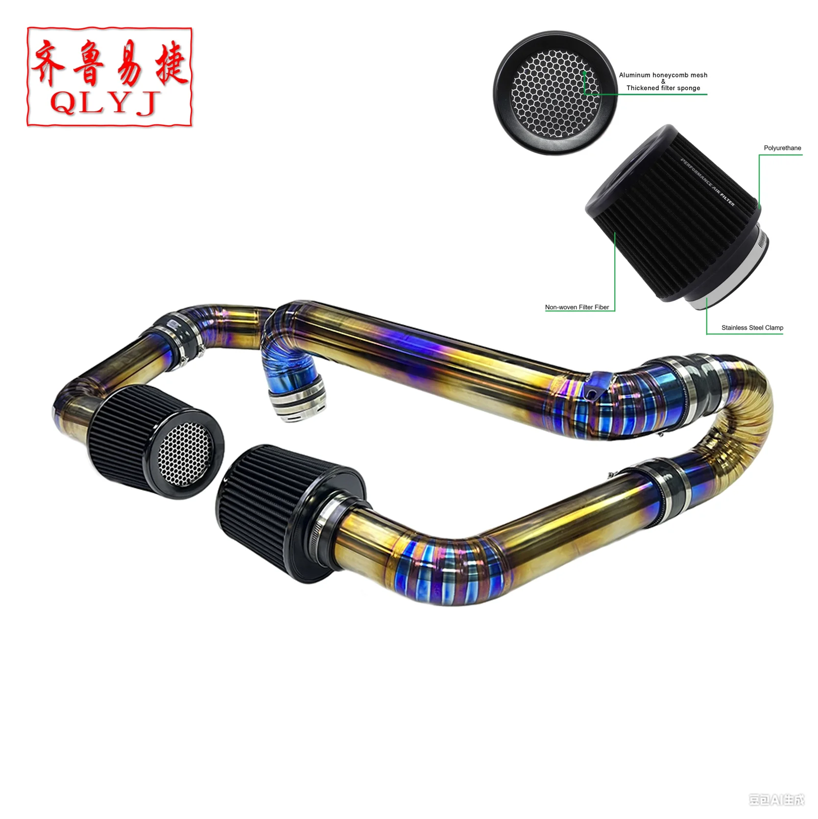 Luxury Front Mount Full Titanium Exhaust System Blue Burnt Finish Silicone Front Pipe For S58 G80 M3 G82 M4 G87 M2-Racing