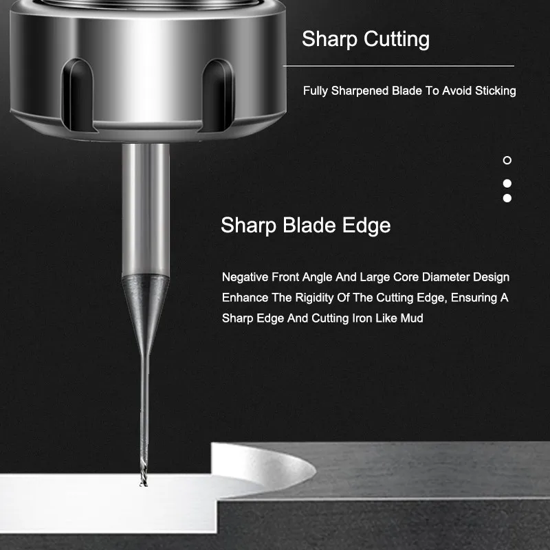 SHAZAM HRC65 2-Flute Deep Groove Micro Diameter Milling Cutter Tungsten Steel Carbide Nano Coating For CNC Machining Endmills