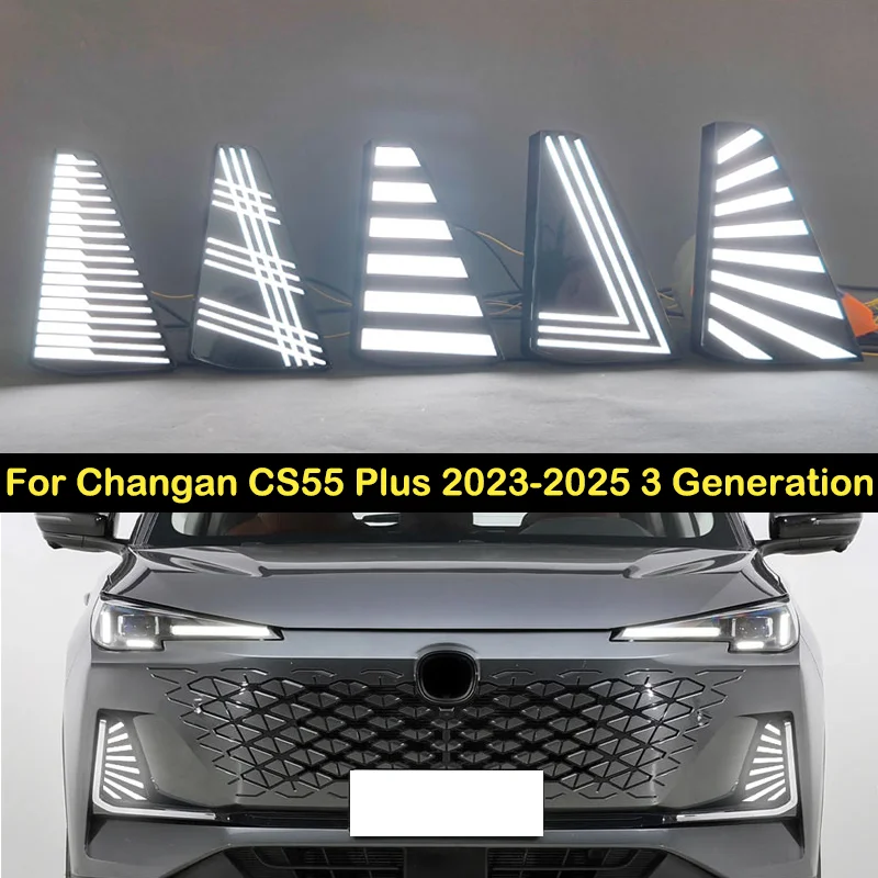 

DECHO For Changan CS55 Plus 2023-2025 3 Generation LED Foglight DRL Front bumper foglight foglamp Daytime running light