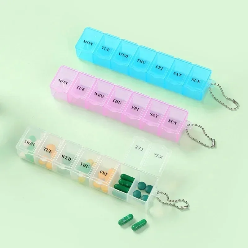 1/2/3/4pcs 7 Days Pill Medicine Box Weekly Tablet Holder Storage Organizer Container Medicine Storage Independent Lattice
