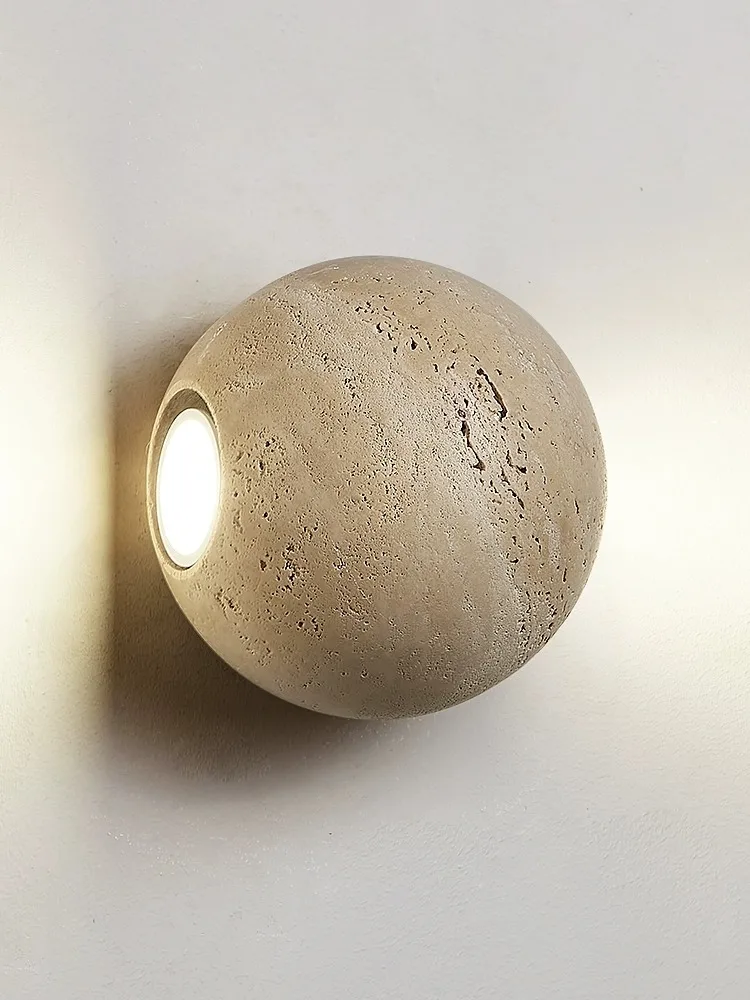 Imagem -05 - Round Led Stone Wall Lamp Quarto Luz de Cabeceira up And Down Foco Lâmpada Mutável Home Room Decoração Iluminação 110v 220v