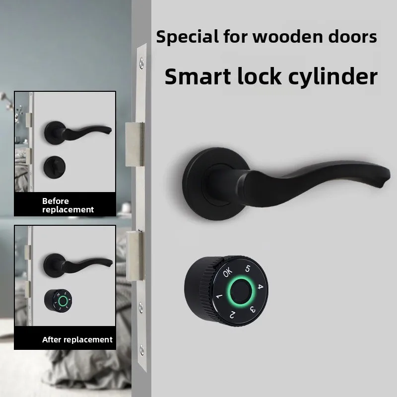

Graffiti Smart Cylinder Replacement Wooden Door Split Password Fingerprint Lock Cylinder Apartment Smart Door Lock