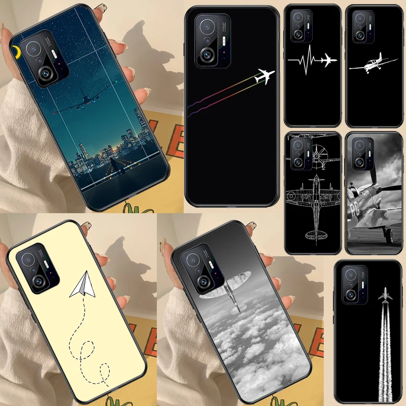 Airplane Aircraft Fundas For POCO F3 X3 GT M3 M4 POCO X3 X4 Pro Case For Xiaomi Mi 11 Lite 12 11T Pro Cover