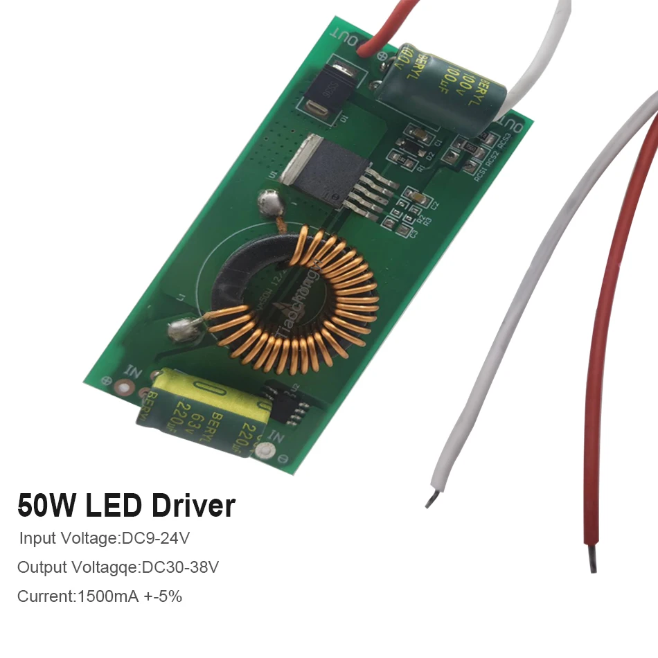 50W LED Driver DC12V-24V 1.5A High Power LED Driver Supply Constant Current output DC30-36V LED Light led Lighting Transformers