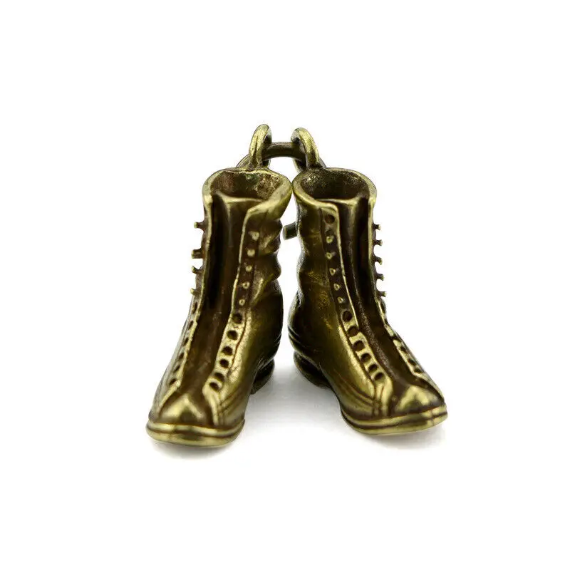 

Brass Solid Boots Pendant Keyring Figurine Small Statue Home Ornament Figurines