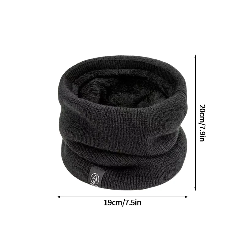 Warm Knitted Scarf Thickened Plush Windproof Winter Neck Gaiter Cold-proof Outdoor Sport Skiing Running Men Women Tube Scarf view 6