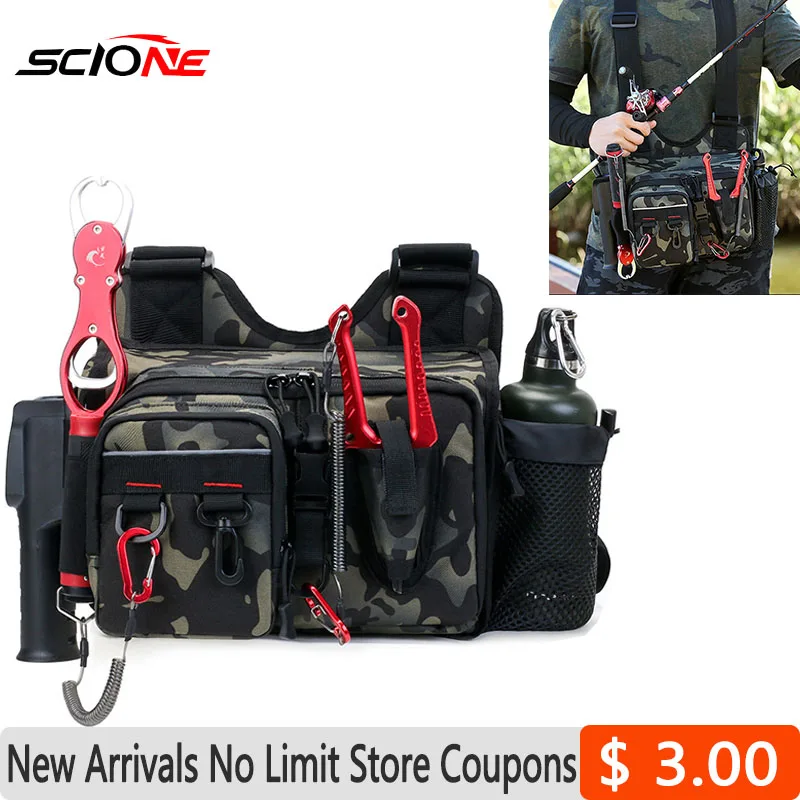 

New Multifunctional Waterproof Wear-Resistant Lure Bag Waist Bag Single Messenger Fishing Bag Single Rod Fishing Bag X232N1