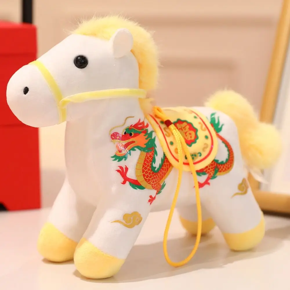Year of The Horse Mascot Cute Pony Plush Doll Toy Pendant Chinese Style Plush Doll Key Bag Decor Pendant Birthday Gift 12cm 20cm