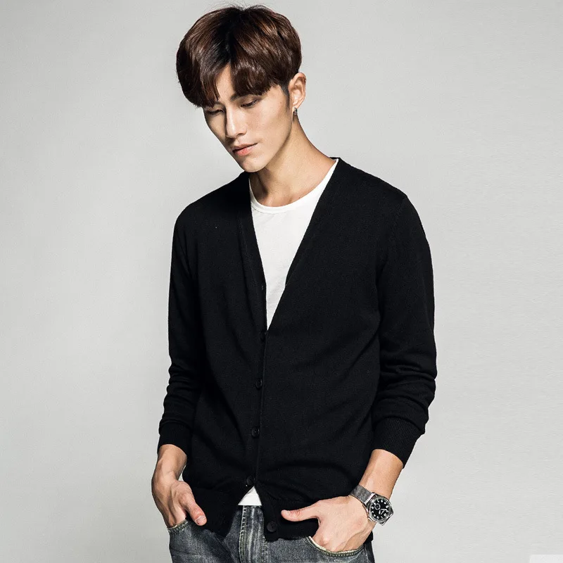 

Men's V-Ne Knitted Open Cardigan Thin Sle Button-Up Sweater Casual Comfortable Breathable Long Sve Regular Fit Outerwear