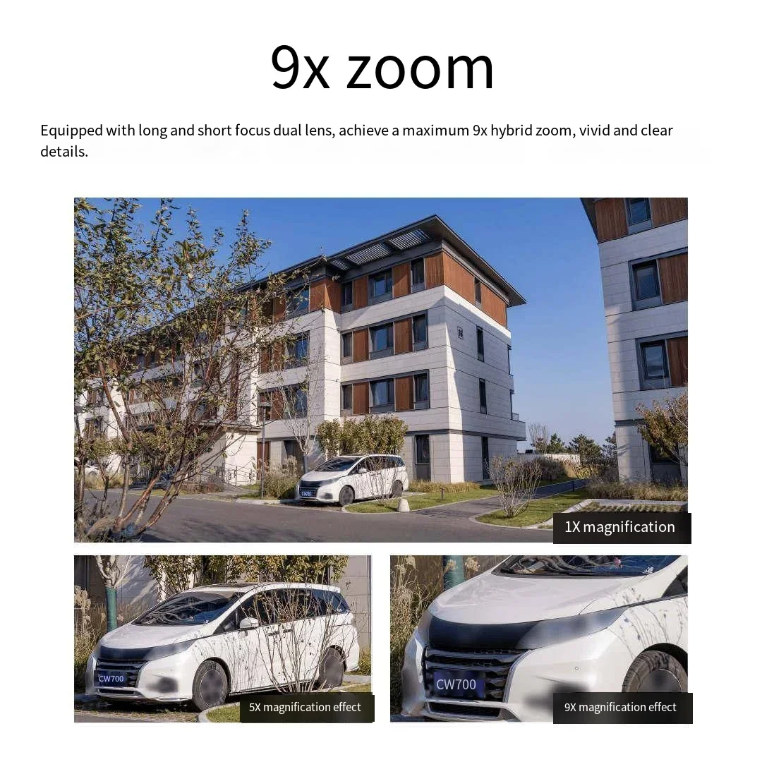 Уличная камера Xiaomi Mijia CW700S 2,5K с 9-кратным зумом IP66 Водонепроницаемая камера безопасности PTZ Полноцветное ночное видение Al Обнаружение человека