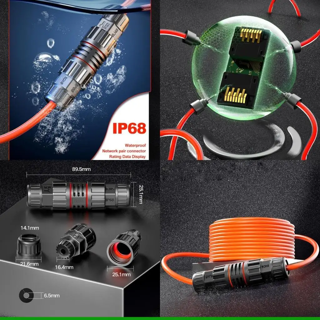 U55C Outdoor Etherne Couple RJ45 Waterproof Connector IP68 Ethernet Connector
