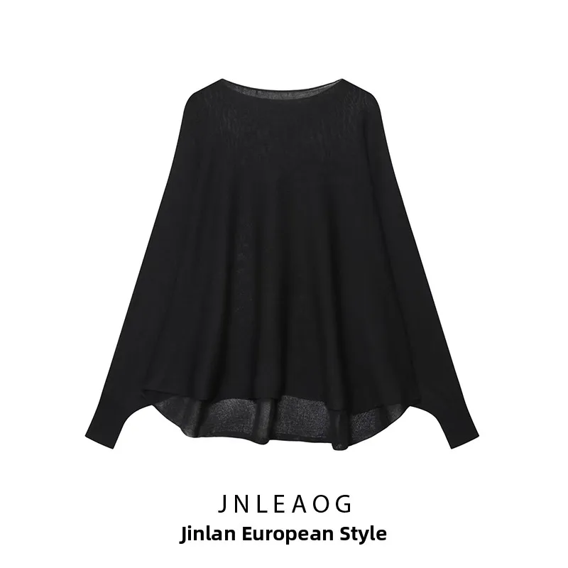 JNLEAOG Faionable Casual aguja plana prendas de punto poliéster largo Sve patrón de rayas mujer irt otoño nueva llegada