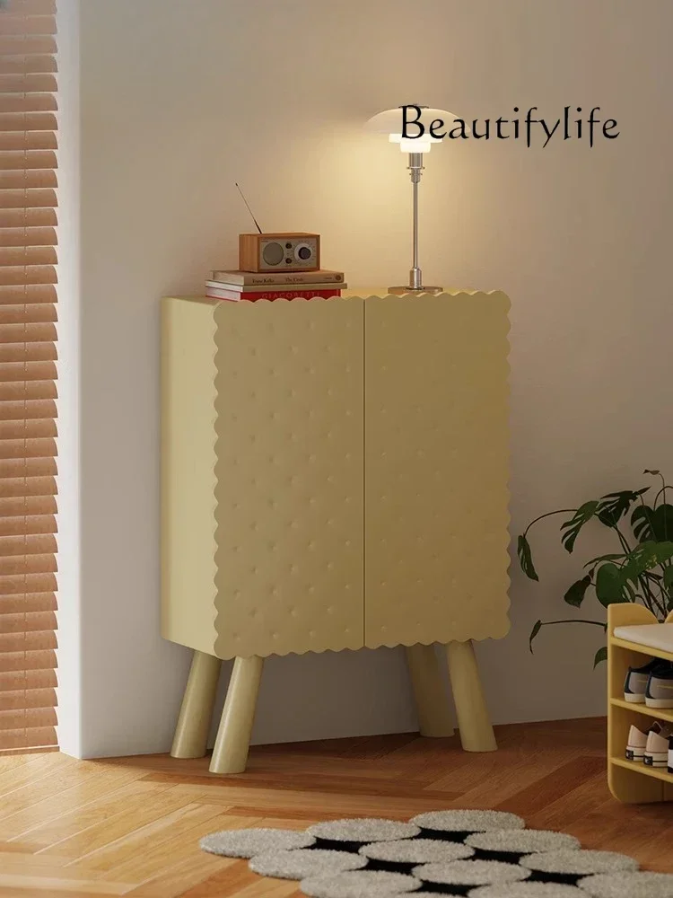 

3Cream wind biscuits shoe cabinet household door porch shoe storage cabinet large capacity storage cabinet