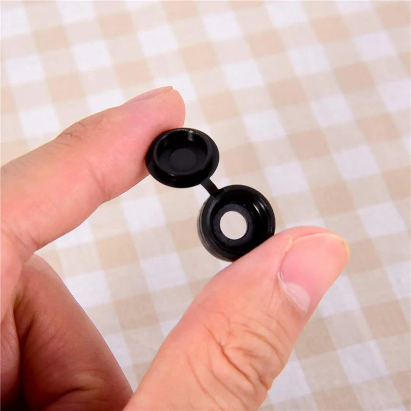 Screw Cap Cup Washer Hinged Cover Black ( Pack Of 200 )-A78G